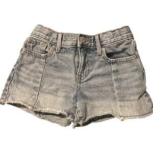 Old Navy High-Rise Distressed Denim Jean Shorts Girls Size 6 Adjustable Waist